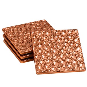 Sous-verres vintage en cuivre pur martelé à la main, ensemble de sous-verres métalliques ronds de luxe pour la décoration de table de bar et d'hôtel - Product Image 6