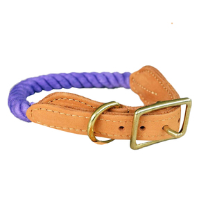 Collier pour chien en nylon violet écologique avec décoration foulard, fermeture à boucle réglable, style classique, taille moyenne, toutes races - Product Image 1