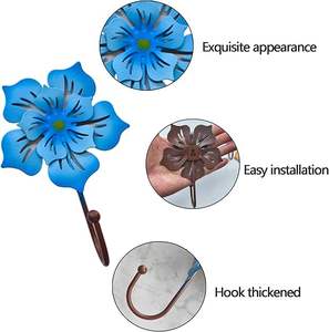 Crochets muraux en métal robustes en forme de fleur pour suspendre des objets décoratifs, porte-manteau pour la maison et le jardin, idéal pour les serviettes, les clés, les sacs, les chapeaux - Product Image 3