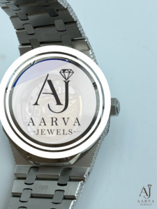 AARVA JEWELS นาฬิกากลไกหรูหรา สแตนเลสสตีล คริสตัลแซฟไฟร์ ตัวเรือนประดับเพชร 42 มม. แสดงวันที่แบบอนาล็อก สายแบบกำไลข้อมือ - Product Image 3