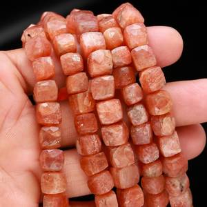 Natural Sunstone Box Shape Gemstone Beads Strand 6-9mm Loose Sunstone Beads <b>String</b> For Jewelry Bracelet Making Bulk Wholesale - Product Image 5