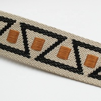Sangle en jacquard tissée personnalisée à double face en polyester haute ténacité de 38 mm à motif ethnique pour sangles de sac