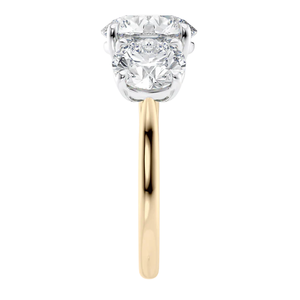 Bague de fiançailles en or massif 10 carats avec trois diamants de laboratoire, taille ronde, 1,50 CTW, plaquée rhodium, bague de luxe pour mariage ou anniversaire - Product Image 2