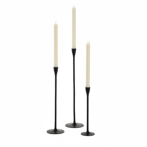 Porte-bougies coniques en fer forgé noir, support de bougie moderne en métal pour la décoration de la maison, centre de table de mariage, ornement - Product Image 6