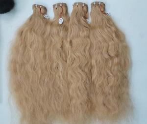 Blonde Remy Cheveux Trame Direct Usine Indienne Brut Temple Humain Teint Brésilien Cambodgien Styles Droit Style-Chimique Blanchi - Product Image 4