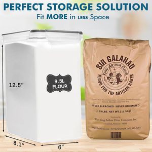Extra Large Bulk Food Storage <b>Containers</b> 2-Pack 9.5L (321 Oz) with Airtight Lids for <b>Flour</b> - Product Image 2