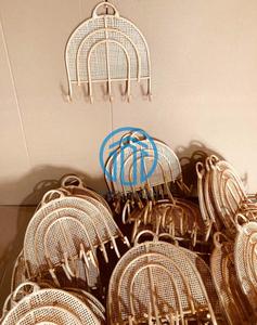 Porte-manteau mural arc-en-ciel en rotin naturel tressé à la main, élégant et décoratif, pour chambre d'enfant, organisateur mural charmant, durable et écologique - Product Image 5