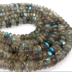 Perles de Labradorite Naturelle Bleue Chatoyante, Rondelles Simples Graduées, Vendues par Fil de 8 Pouces - Product Image 1
