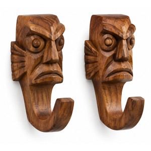 Ensemble de crochets muraux en bois d'amburana Carranca - Artisanat brésilien de prestige en gros - Product Image 1