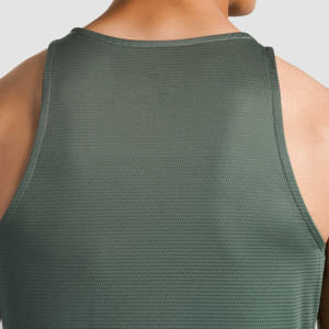 Camiseta sin mangas de algodón para hombre, personalizada al por mayor, transpirable, de color liso, lavada, para fitness y gimnasio - Product Image 4