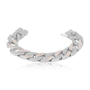 Brazaletes Clásicos de Plata de Ley con Topacio Blanco Natural, los Más Vendidos, para Mujer, con Engaste de Bisel, Regalo para Fiesta de Compromiso - Product Image 2