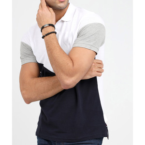 Lightweight Breathable Soft Cotton Made Casual Wear Polo T <b>Shirts</b> Contrast Color Blocked Short Sleeve Knitted Collar <b>Men's</b> Polo - Product Image 3