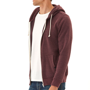 Sweat-shirts à capuche zippés pour hommes, fabriqués sur mesure en usine, faible MOQ, vente chaude, vêtements d'hiver avec motif imprimé uni style urbain - Product Image 5