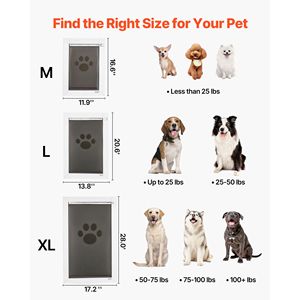 Puerta para Mascotas Resistente a la Intemperie con Tres Solapas Magnéticas, Marco Metálico Resistente para Uso Interior y Exterior, para Perros, Gatos y Animales Pequeños - Product Image 6