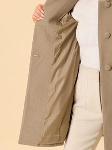 Abrigo Largo de Mujer al por Mayor, Ecológico, Ligero, 100% Poliéster, con Doble Botonadura, Solapa, Cuello Alto y Forro de Satén, Estilo Casual - Product Image 6