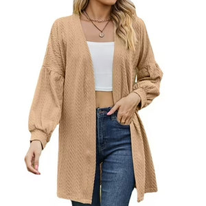 Cardigan tendance pour femme, pull en tricot de qualité supérieure, tissu doux au toucher, coupe décontractée pour un usage quotidien, voyage, mode hiver - Product Image 1