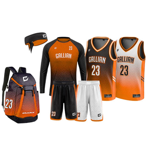 Ensemble complet de vêtements de basketball personnalisés pour la maison et l'extérieur, avec sublimation intégrale, comprenant maillot de tir, sweat à capuche et manches, uniforme de basketball - Product Image 1