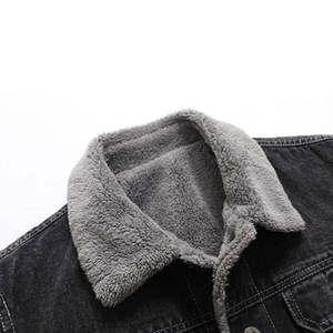 Veste en jean délavée et vieillie pour homme, style décontracté bleu-noir, idéale printemps-hiver, coupe ample, style urbain - Product Image 3