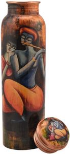 Indian Supplier <b>Copper</b> Water <b>Bottle</b> Handmade <b>Drinking</b> <b>Bottle</b> for Home Kitchen Yoga Fitness Travel Available At Good Price - Product Image 3