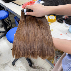 Attractive Factory Price <b>Brown</b> Color Premium Bone Straight Vietnamese Raw Hair Weaves and <b>Wigs</b> Natural Hair Extensions - Product Image 4