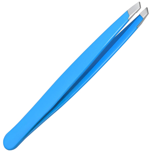 Pinzas Profesionales para Cejas Azules de Acero Inoxidable, Punta Inclinada Personalizada, Tijeras para Depilación de Cejas, Bajo MOQ, OEM/ODM - Product Image 1