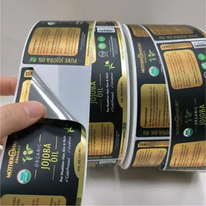 สติกเกอร์กันน้ำลายเฮนน่าแบบม้วนสำหรับขวดน้ำมันใส่ผม - เครื่องพิมพ์สติกเกอร์แบบใส - Product Image 2