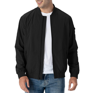 Chaqueta Bomber Informal de Color Sólido OEM, Chaqueta Bomber Extra Grande de Alta Calidad, Ligera y Transpirable, con Cuello Alto para Hombre - Product Image 2