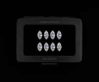 OM GEMS 5.0 X 2.5 MM Pierre en vrac taille marquise, diamant de laboratoire couleur D, percé au laser, pour la fabrication de bijoux