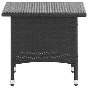 Tavolo da esterno resistente in rattan PE nero, dimensioni 19,7x19,7x18,5 pollici - Product Image 2