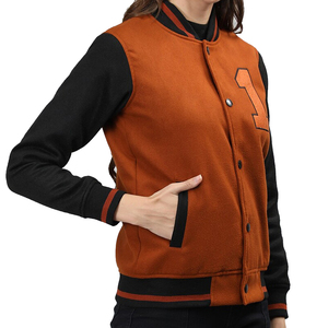 Winter Breathable Waterproof Reversible Varsity <b>Jacket</b> Classic Letterman Street Style Stand Collar Embroidery Front Logo <b>Women</b> - Product Image 6
