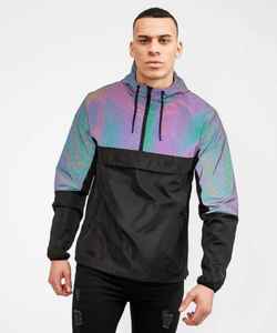 Sudadera con Capucha Reflectante de Bloques de Color para Hombre, Estilo Casual, Precio Económico, Venta al por Mayor - Product Image 1