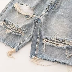 Shorts Desgastados para Hombre, Diseño Roto, Estilo Urbano Juvenil - Product Image 4
