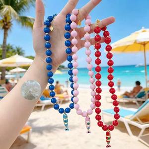 Nouveaux colliers tendance avec pendentif poisson coloré effet goutte d'huile, perles acryliques, pour femmes, idéal comme cadeau - Product Image 1