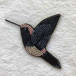 Broche baleine artisanale en perles bleues et dorées, broderie animale marine, épingle de revers pour femme, décoration de vêtements, chapeaux, sacs, fournitures de bijoux - Product Image 2