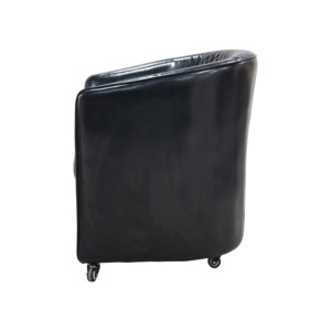 Silla de Pedicura Redonda de Cuero PU con Ruedas, Asiento y Respaldo Fijos para Salón de Uñas, Diseño Confortable - Product Image 6