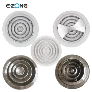 Hvac Air Diffuser Ventilation Aluminum With Damper Stainless Steel Round Ceiling Diffuser