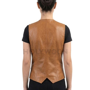 Chaleco de Cuero Simple para Mujer, Impermeable, Estilo Urbano, Apariencia Diaria Elegante para Uso Casual, Looks Modernos y a la Moda - Product Image 2