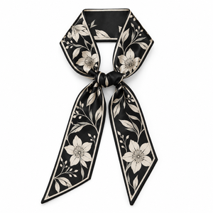 Pañuelo de seda con estampado floral para mujer, bandana triangular para el cuello, chal de moda para uso diario - Product Image 4