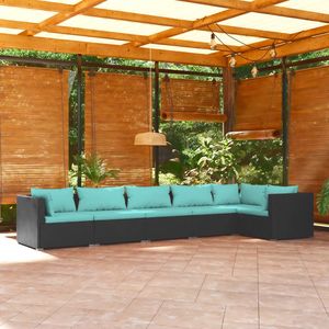 Set Lounge da Giardino Modulare Medio in Rattan PE Nero - Elegante Arredamento da Esterno - Product Image 1