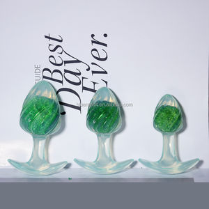 Tappi anale con cristallo all'interno all'ingrosso giocattoli di cristallo di forma di gelato di testa spine per Gay - Product Image 1