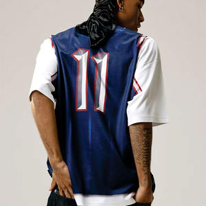 Maillot de basketball américain tendance 2026 pour hommes, en polyester, col en V, avec empiècements contrastants, uniforme de sport, impression de logo personnalisé, production en gros OEM - Product Image 5