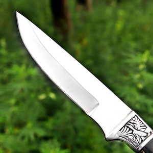 Couteau à lame fixe en acier 3cr13, manche en bois et bolster gravé, étui en cuir, couteau utilitaire de camping et de bushcraft à lame pleine, OEM - Product Image 5