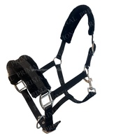 Équipement d'équitation confortable rembourrage épais polaire fourrure rembourré collier de tête de cheval licou pratique