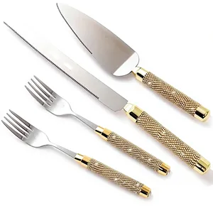 Juego de cuchillo y espátula para pastel con mangos de madera, elegante juego de acero inoxidable para cortar pasteles, utensilios para servir pasteles de boda - Product Image 6