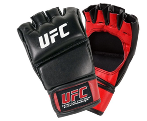 Guantes de UFC MMA de Medio Dedo con Palma Abierta, Negros y Rojos, de Cuero PU, Material Duradero, Equipo de Entrenamiento - Product Image 1
