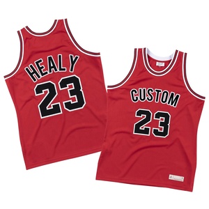 Camiseta de Baloncesto Roja Personalizada para Hombre, Sin Mangas, de Malla, con Número 23, Impresión en Tela Tackle Twill, Transpirable, con Nombre del Equipo y Logotipo Frontal - Product Image 1