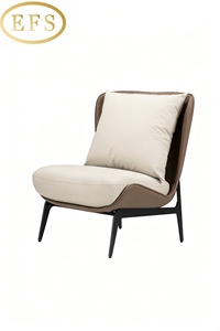 Sculptural Solid Wood Frame Chair & Modern Upholstered Stool with Wooden Backrest-Bedroom Hotel & Villa Use Ergonomic Design - Product Image 2