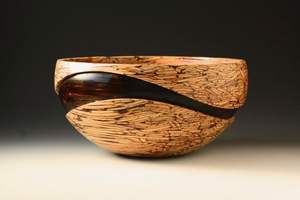 Bol décoratif en résine époxy sans BPA avec grain de bois authentique, artisanat artistique en résine, fait main et écologique - Product Image 2