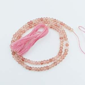 ลูกปัดควอตซ์สีชมพูทรงรอนเดลล์เหลี่ยมเพชรพลอย แฟชั่นคุณภาพสูง สำหรับทำเครื่องประดับ DIY สร้อยข้อมือ สร้อยคอ - Product Image 1