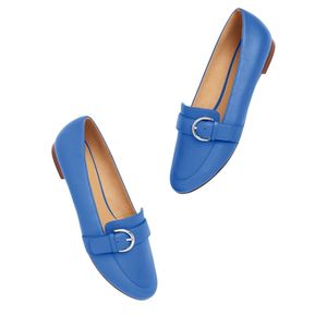 Zapatos Monocromáticos para Mujer, Mocasines de Cuero Premium con Punta Redonda, Fabricante Mayorista, Suministro al por Mayor para Exportación - Product Image 1